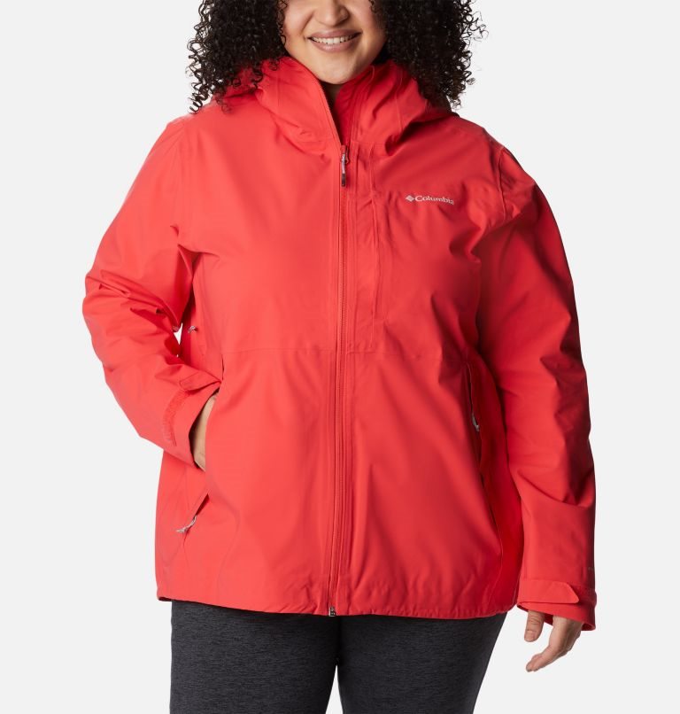Women\'s Columbia Omni-Tech Ampli-Dry Shell Jackets Red | Plus Size CA-H4A38